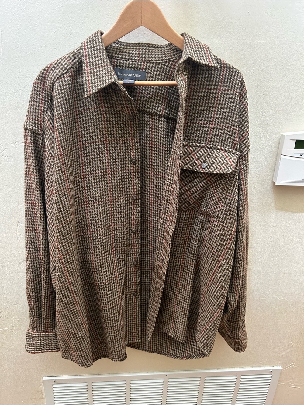 Vintage Banana Republic Brown Button-Down Shirt with suede leather patches - Picture 9 of 9